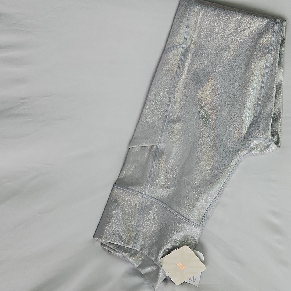 New Fabletics Oasis High Waist Glitter Leggings With Pockets Size M